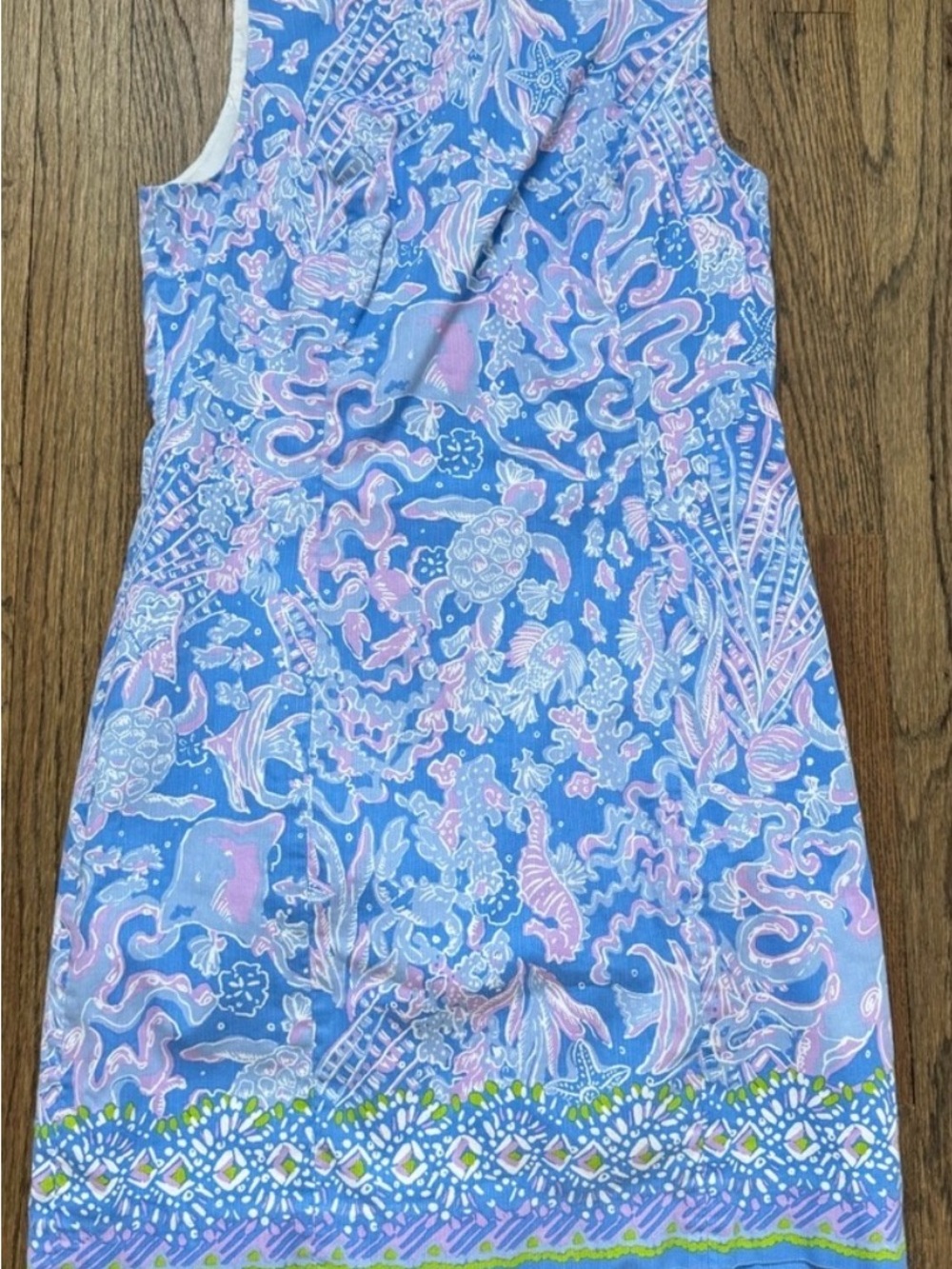 🐟 EUC Lilly Pulitzer Sleeveless Mila Shift Dress in Boca Blue Sea